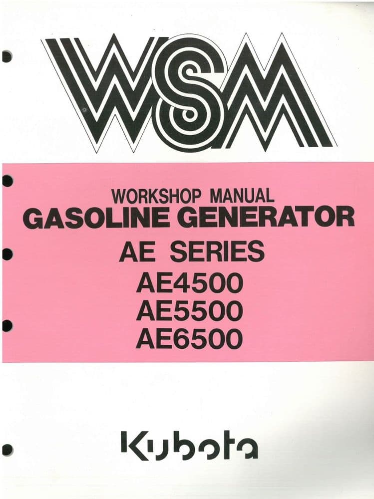 Kubota Gasoline Generator AE4500 AE5500 AE6500 Service Manual