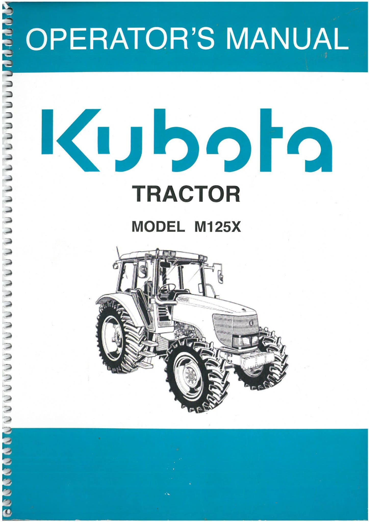 Kubota Tractor M125X Operators Manual - M125 X, M 125X, M 125 X