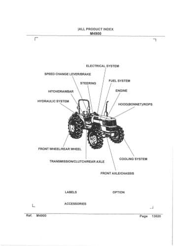 Kubota Tractor M4900 Parts Manual