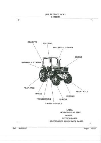 Kubota Tractor M4950DT Parts Manual