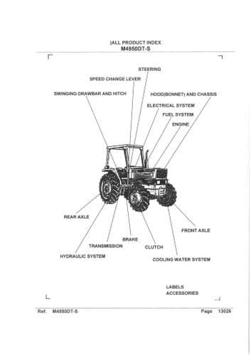 Kubota Tractor M4950DT-S Parts Manual