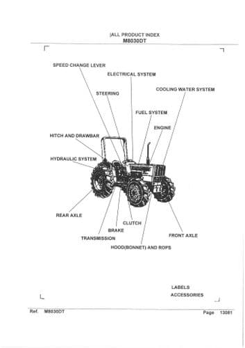 Kubota Tractor M8030DT Parts Manual