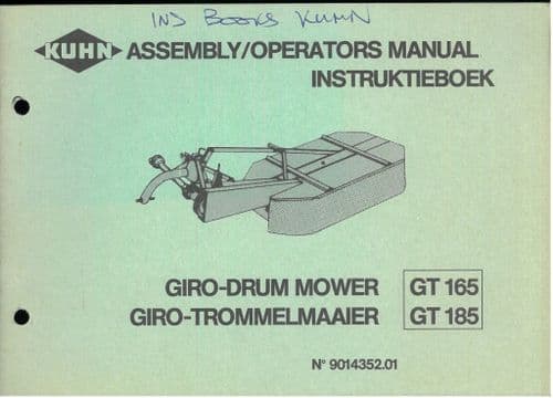Kuhn Giro Drum Mower GT165 GT185 Operator Manual