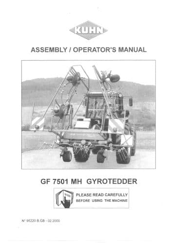 Kuhn Gyro Tedder GF7501MH Operators Manual GF 7501 MH