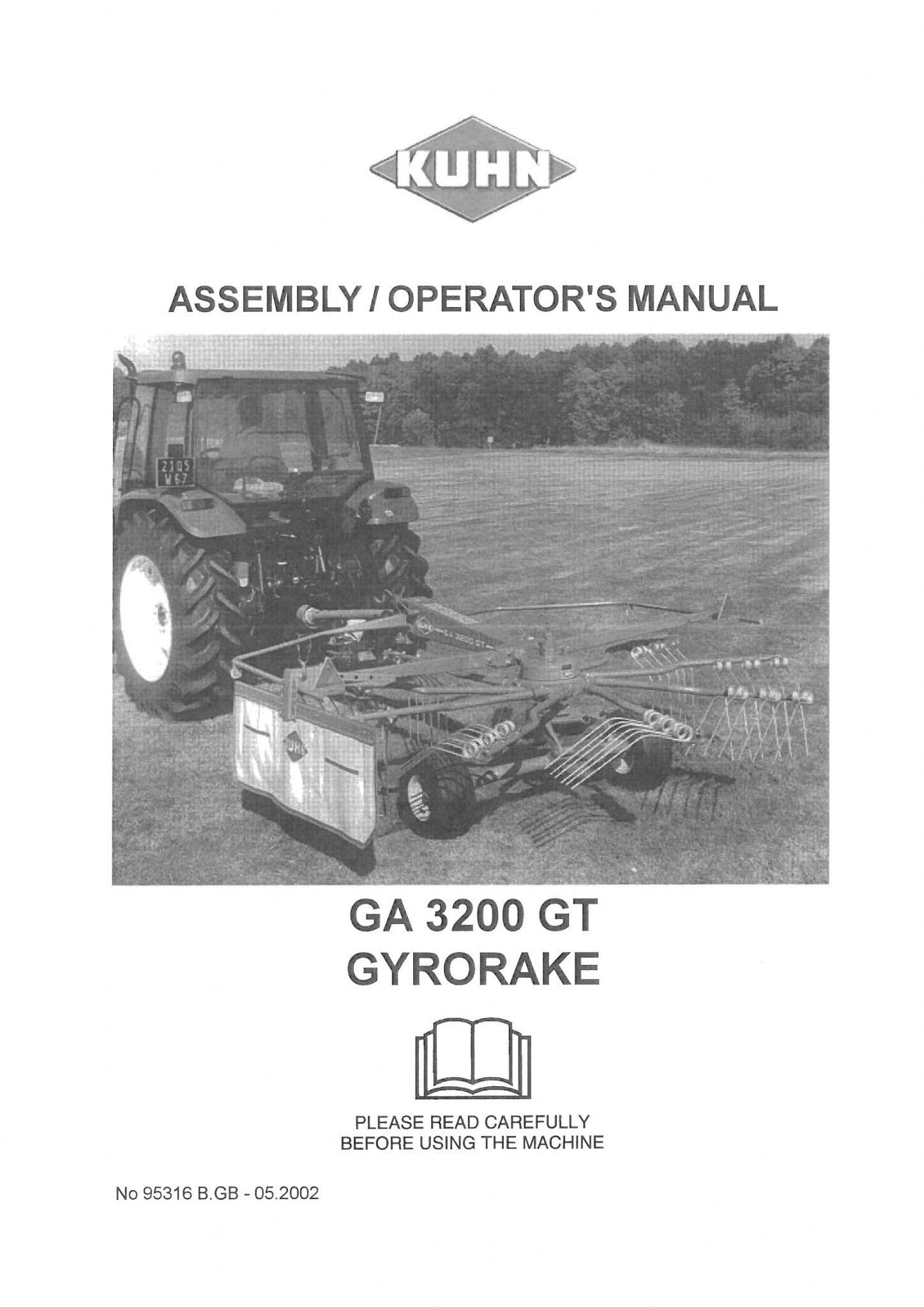 Kuhn Gyrorake GA3200GT GA3200 GT Operators Manual