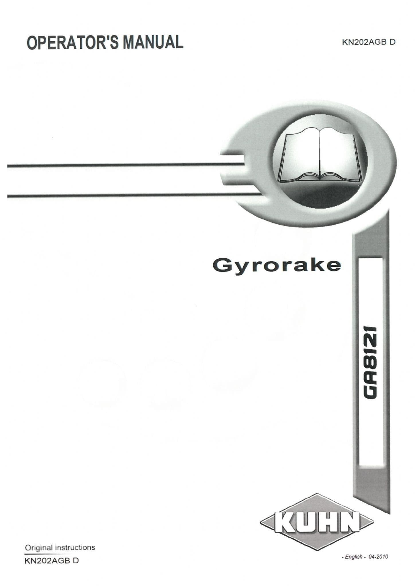 Kuhn Gyrorake GA8121 Operators Manual