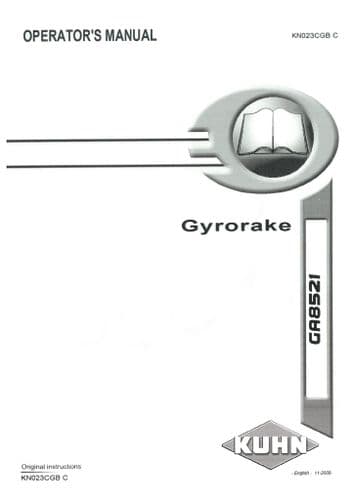 Kuhn Gyrorake GA8521 Operators Manual