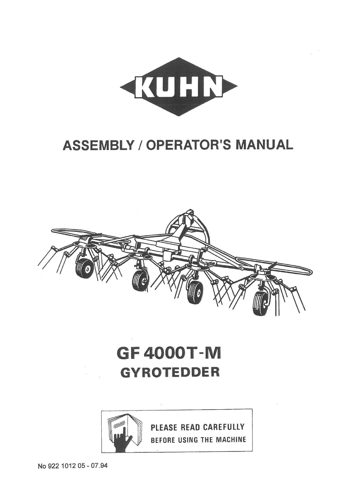 Kuhn Gyrotedder GF4000T-M Operators Manual