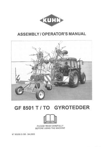 Kuhn Gyrotedder GF8501T TO Operators Manual