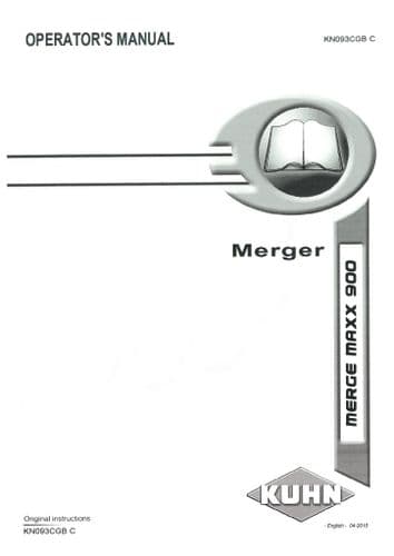 Kuhn Merger Merge Maxx 900 Operators Manual