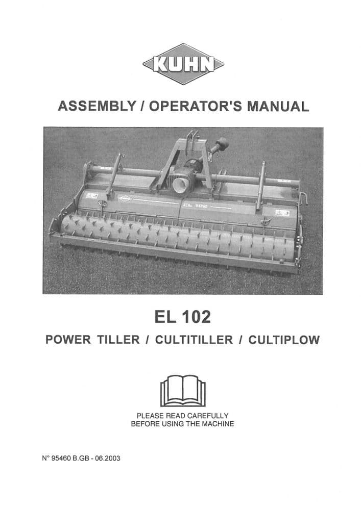 Kuhn Power Tiller EL102 Operators Manual