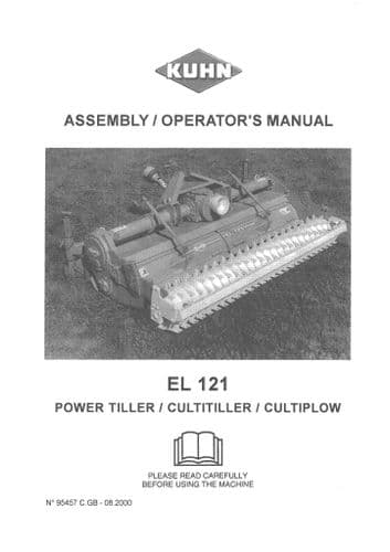 Kuhn Power Tiller EL121 Operators Manual