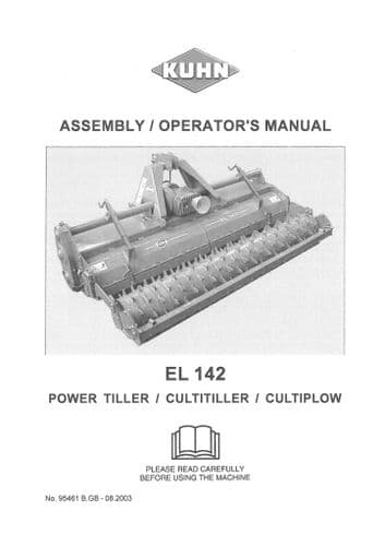 Kuhn Power Tiller EL142 Operators Manual