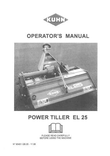 Kuhn Power Tiller EL25 Operators Manual