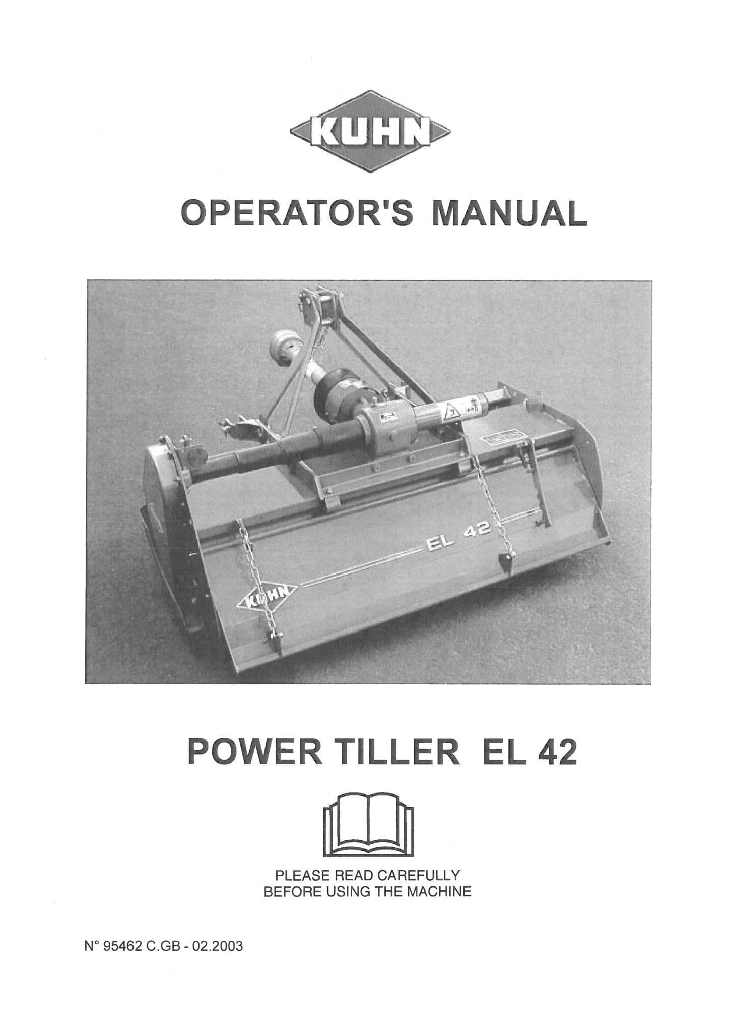 Kuhn Power Tiller EL42 Operators Manual