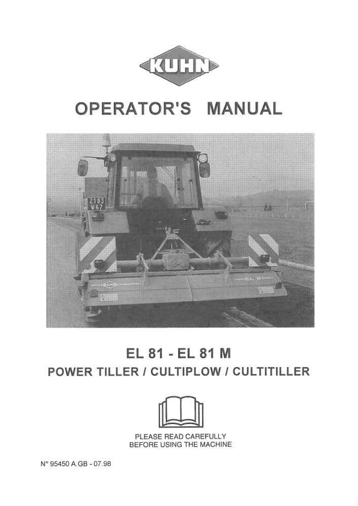 Kuhn Power Tiller EL81 & EL81M Operators Manual