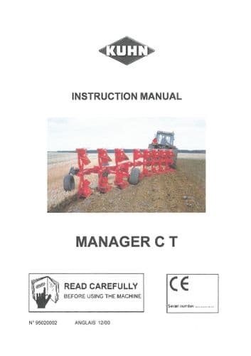 Kuhn Reversible Plough Manager C T Operators Manual