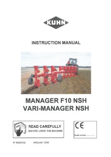 Kuhn Reversible Plough Manager F10 NSH & Vari-Manager NSH Operators Manual
