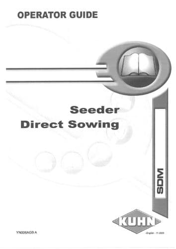 Kuhn Seed Drill SDM Operators Manual