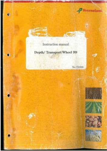 Kverneland Depth/ Transport Wheel 99 Operators Manual