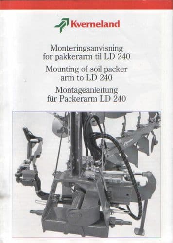 Kverneland Mounting of Soil Packer Arm To LD 240 Manual