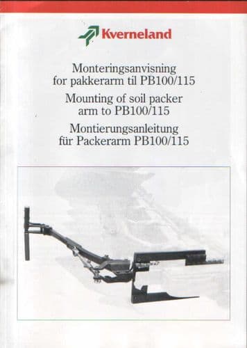 Kverneland Mounting of Soil Packer Arm To PB100/115 Manual