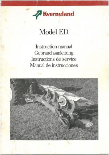 Kverneland Plough Model ED Operators Manual