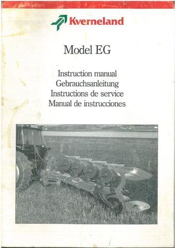 Kverneland Reversible Plough Model EG Operators Manual