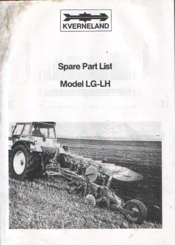 Kverneland Reversible Plough Model LG - LH Parts Manual
