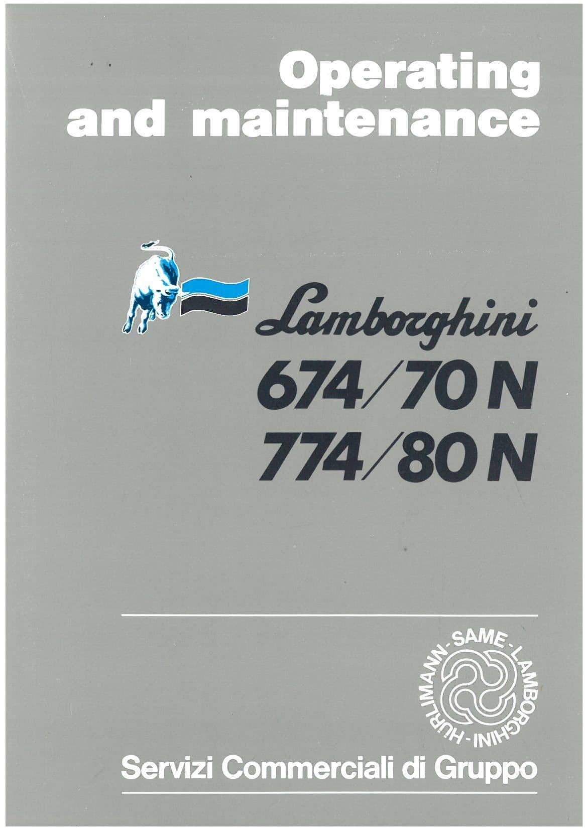 Lamborghini Tractor 674-70N and 774-80N Operators Manual