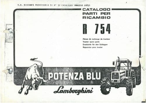 Lamborghini Tractor R754 Parts Manual - R 754