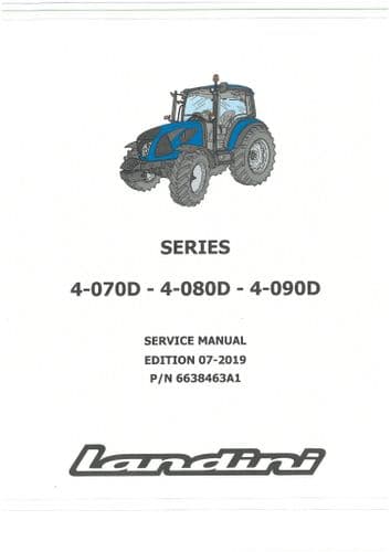 Landini Tractor 4-070D 4-080D 4-090D Workshop Service Repair Manual 4070D 4080D 4090D
