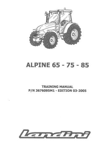Landini Tractor Alpine 65 75 85 Workshop Service Training Manual