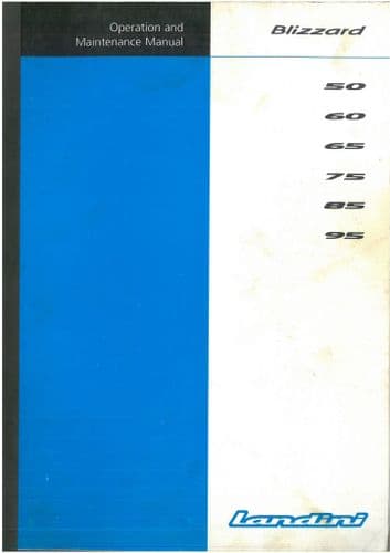Landini Tractor Blizzard 50 60 65 75 85 95 Operators Manual