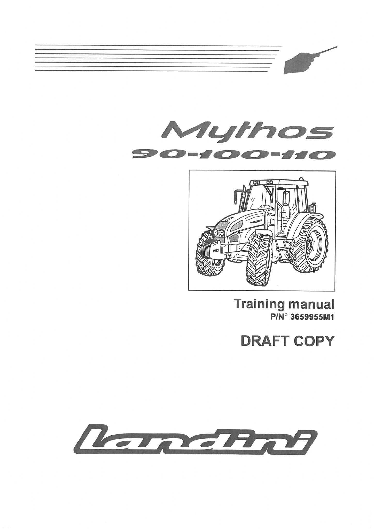 Landini Tractor Mythos 90 100 110 Service Training Manual