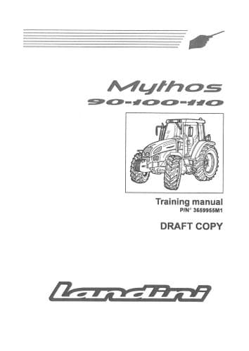 Landini Tractor Mythos 90 100 110 Service Training Manual
