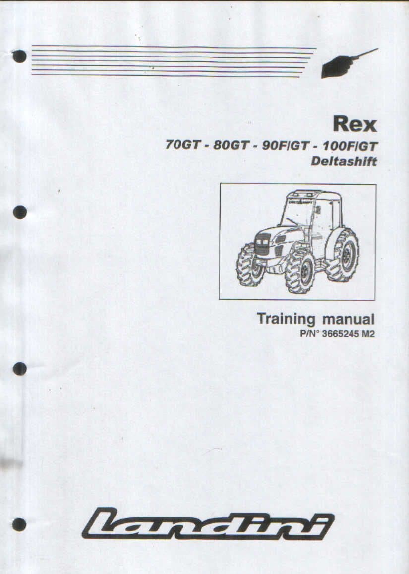 Landini Tractor Rex 70GT 80GT 90F 90GT 100F 100GT Deltashift Service Training Manual