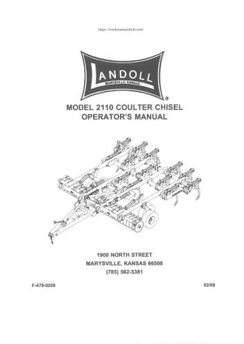 Landoll Coulter Chisel Plough Model 2110 -  Operators Manual