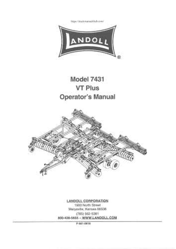 Landoll Disc Harrow Model 7431 VT Plus - Operators Manual
