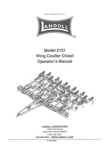 Landoll Wing Coulter Chisel Plough Model 2131 Operators Manual