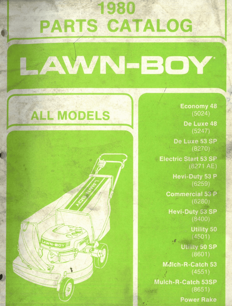Lawn Boy All Models 1980 Parts Manual