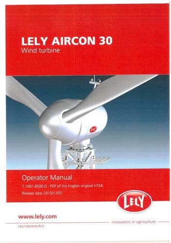 Lely Aircon 30 Wind Turbine Operators Manual