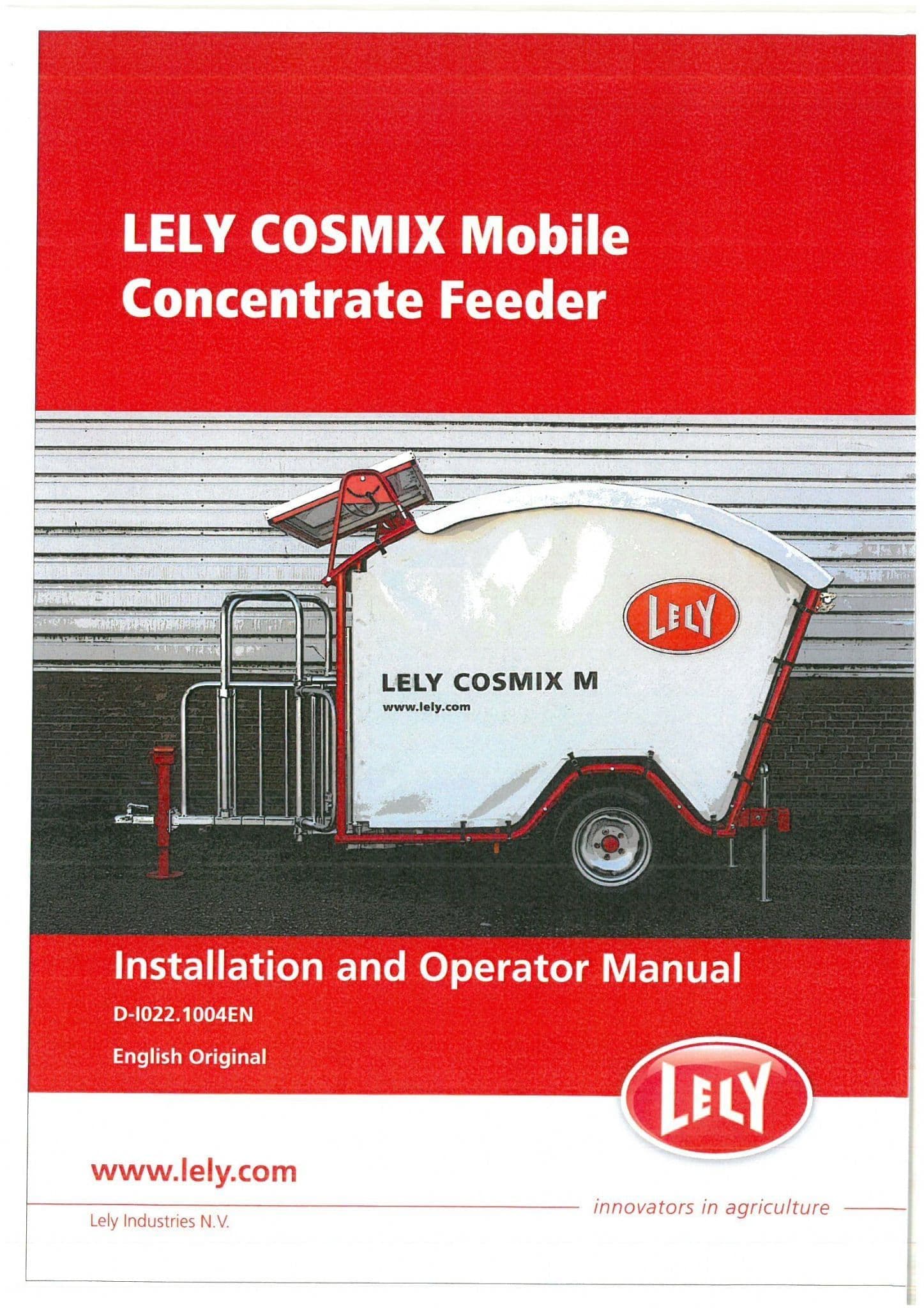 Lely Cosmix Mobile Concentrate Feeder Operators Manual