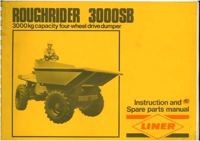 Liner Roughrider 3000SB Dumper Operators Manual with Parts List