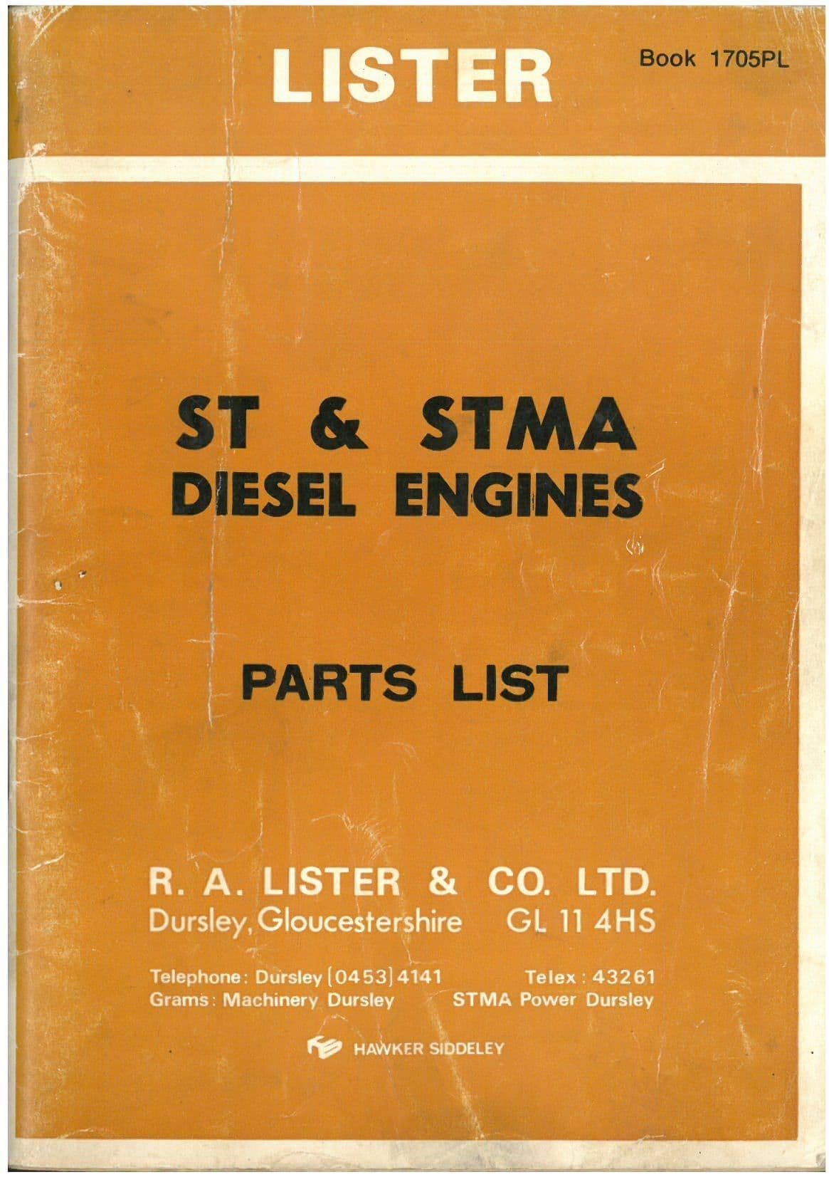 Lister Diesel Engine ST & STMA Parts Manual