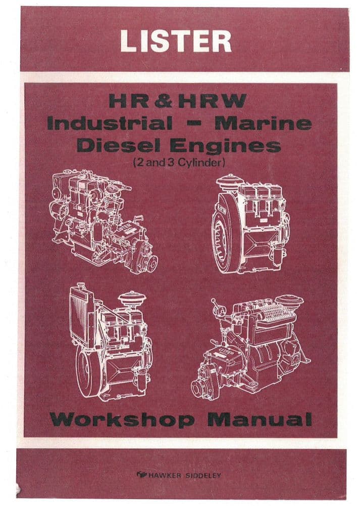 Lister Engine HR2 HR3 HRW2 HRW3 HR3M HRW3M Service Manual with