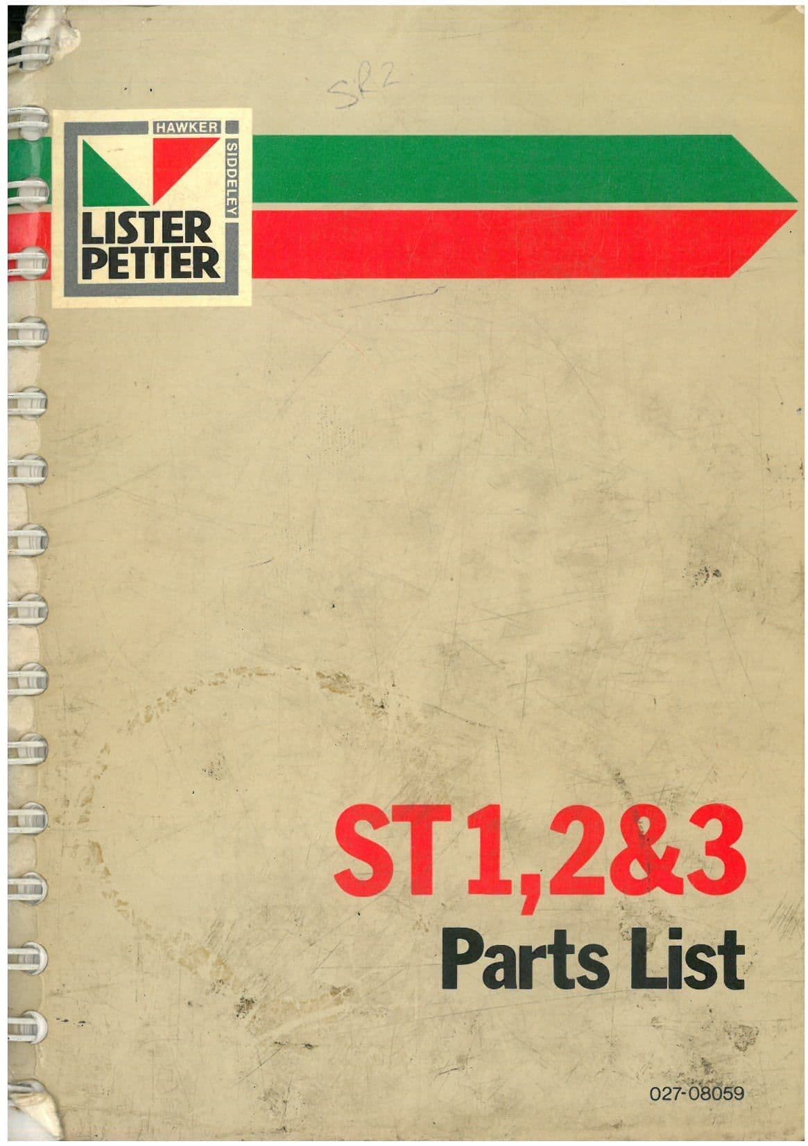 Lister Petter Engine ST1 ST2 & ST3 Parts Manual