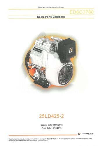 Lombardini Engine 25LD425-2 Parts Manual