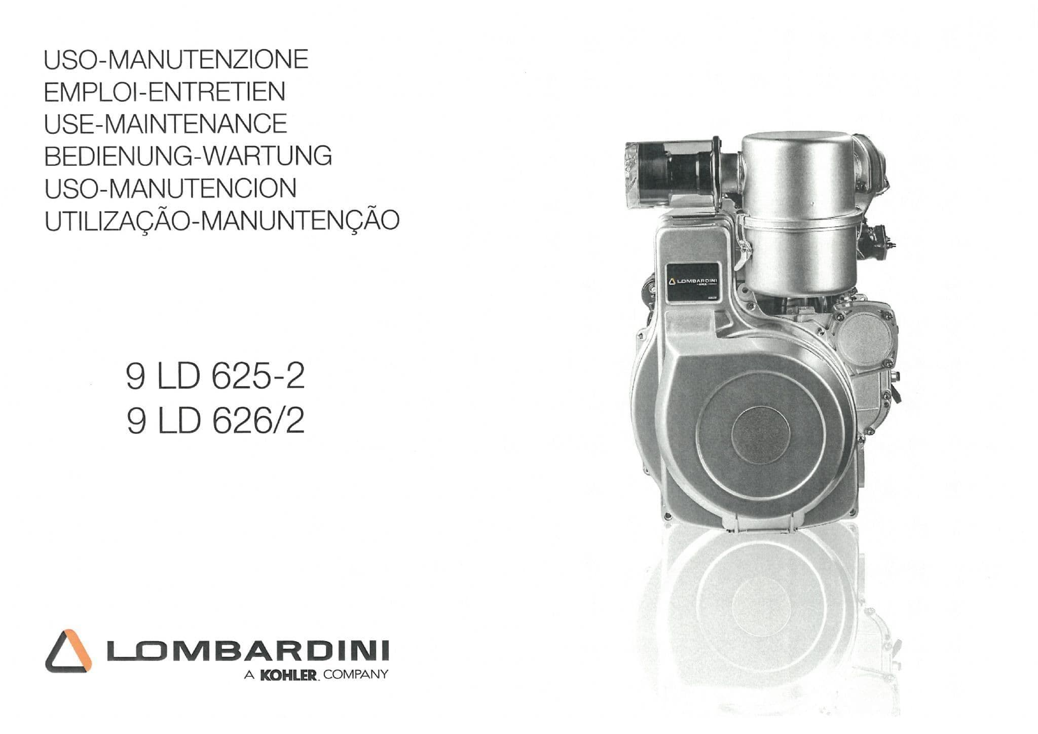 Lombardini Engine 9LD6252 9LD2622 Operators Manual
