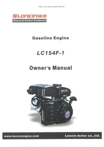 Loncin Gasoline Engine LC1P88F-1 LC1P90F-1 LC1992F-1 Operators Manual